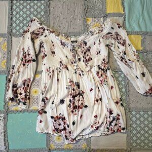 Beautiful Multicolor Floral Off the Shoulder Blouse Top